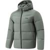 Li Ning Fitness Series Solid Color Zipper Hooded Comfortable Breathable Short Down Jacket Men Jacket Gray-Green AYMT239-8