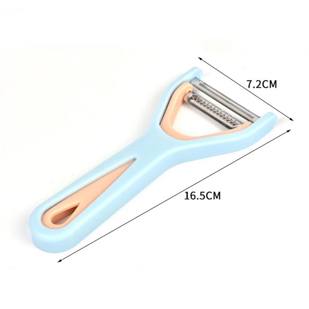 2 в 1 Овощечистка для овощей и фруктов, картофелечистка, бытовая портативная, для очистки, с широким лезвием, терка, слайсер для моркови, кухонные аксессуары 2025
