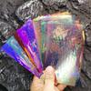 11Pcs/Set Aurora Effect Nail Cube Sticker DIY Colorful Foil Film Sparkling Glass Ice Cube Decoration