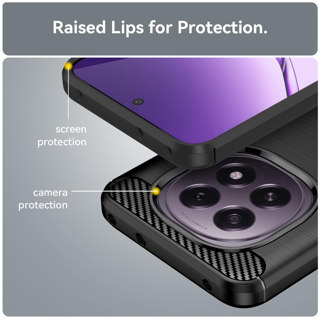 For Oppo F29 5G Case Protective Phone Cover Carbon Fiber Texture Brushed