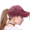1Pc High Ponytail Hat Washed Cotton Simple Top Soft Baseball Cap Women's Hole Crossing