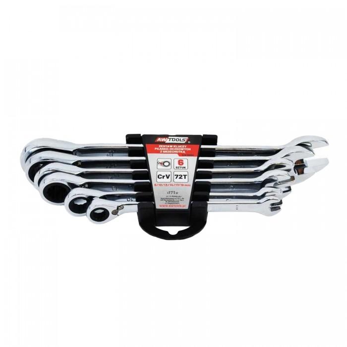 AW Tools Reversible Chrome Vanadium Steel Combination Spanner (Pack of 6)