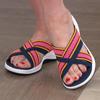 Women Cross Strap Slippers Platform Open Toe Mixed Color Wedges Female Sandals Summer Outdoor Beach Slipper Women Shoes Comfy