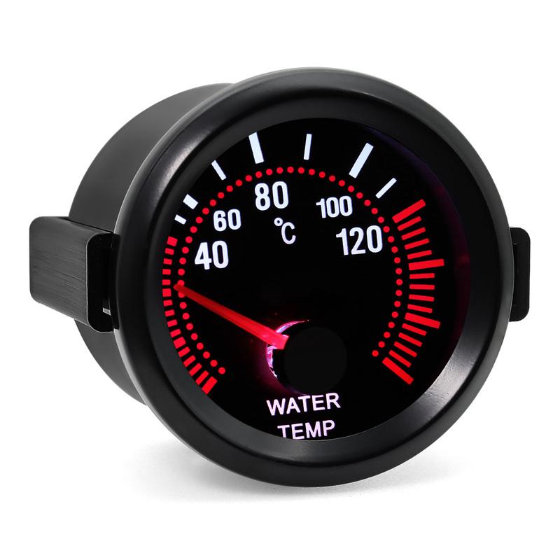 52mm Car Gauge Water Temp Temperature Gauge 40~120 ℃ With White Backight 26-40MM Water Temp Adapter Joint Pipe