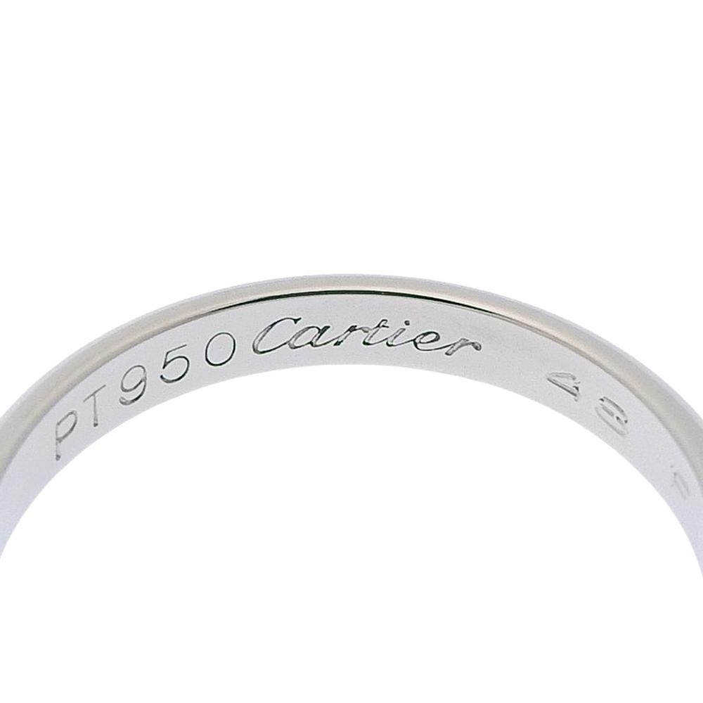 CARTIER Wedding ring Ring Pt950Platinum #4.5(US Size) 2.8g Women Used