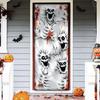 Scary Skeleton Door Cover 3D Design Halloween Clown Banner for Door Window & Wall Cover Indoor Outdoor Halloween Decoration