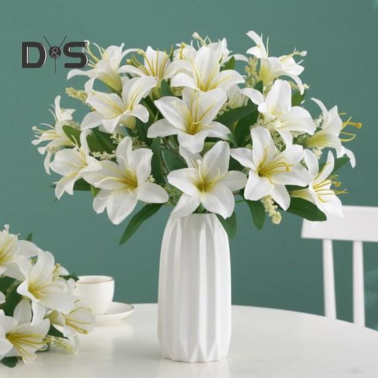 1 шт. DIY поддельные цветы яркие красивые лилии высокая имитация цветочного букета свадебные украшения