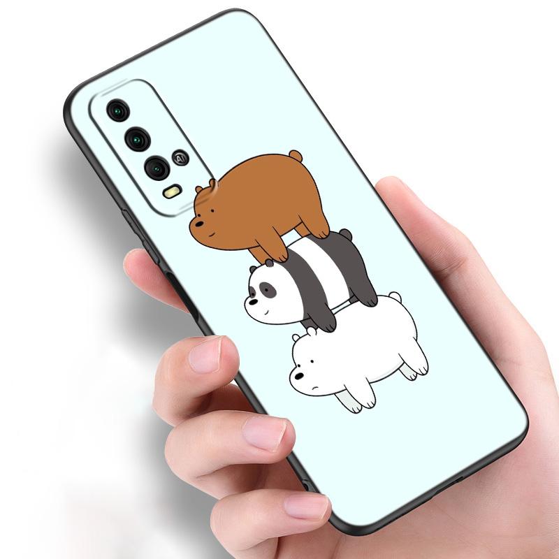Милый медведь панда животное силиконовый чехол для телефона Xiaomi Redmi Note 11 10 9 8 Pro 11T 10T 10S 9S 8T 9 9A 9C 9T черный мягкий чехол