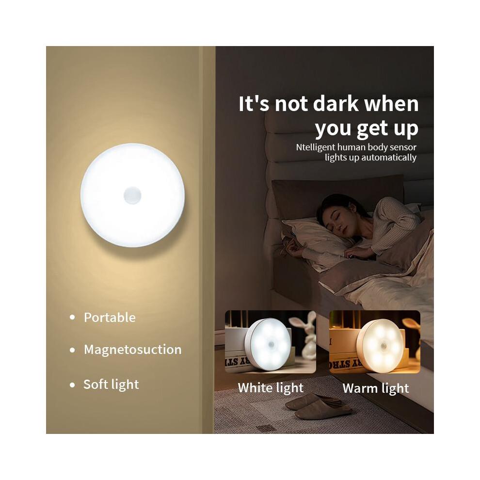 white 3pcs Motion Sensor LED Night Light USB Rechargeable Night Lamp for Kitchen Cabinet Wardrobe Lamp Staircase Wireless Closet Light
