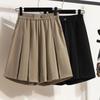 Plus Size Summer High Waist Cotton Black Shorts Women for Office Work Wear Pants