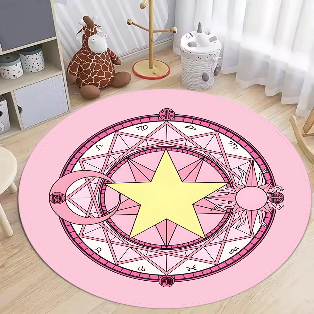 Mystic Magic Circle Round Carpet Soft Non Slip Easy Clean For Living Room Bedroom Guesthouse Fantasy Home Decor