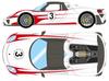 EIDOLON COLLECTION Масштаб Porsche 918 Spyder Weissach Package 2011 Белый с красным Завершенная модель EM569F Make-up 1/43 Полосы,