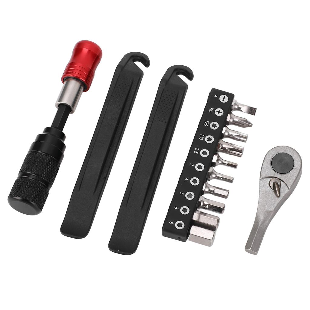 Bike Ratchet Socket Wrench Set Rustproof Metal 2 Way Adjustment Ratchet Wrench Repair Tool Kit with