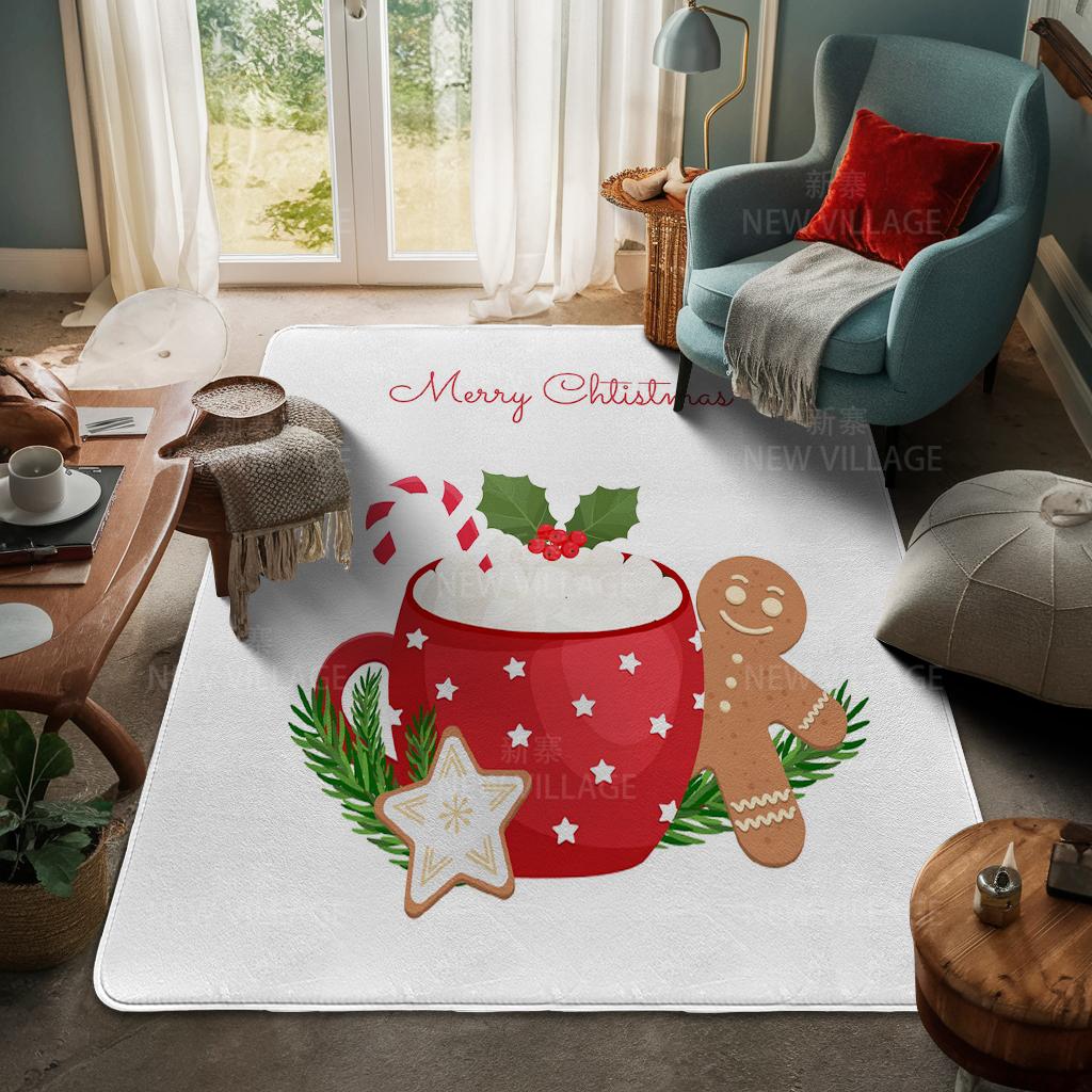 Ковер у входа в дом Домашний коврик у двери Гостиная Ванная Комната Ноги ванная комната Нескользящие коврики с водопоглощением для ванной Счастливого Рождества зима