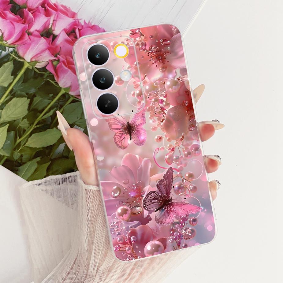Чехол для Realme C85 Pro Стильные Цветы Бабочка Рисованная Крышка Мягкий Тонкий Чехол для Телефона Для Realme C85 C 85 RealmeC85 Pro 5G Fundas