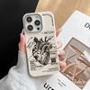 Эскиз сердца для чехла телефона iPhone15promax Apple 16 кожаный узор 14/13/12 чехол 17