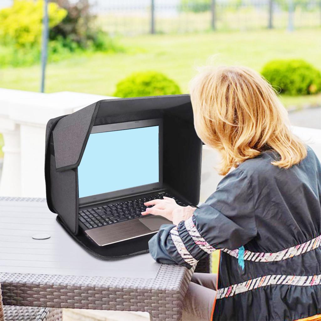Laptop Hood Laptop Sun Shade Grey Portable  Anti Glare Folding Laptop Hood for 16 Inches Laptops Laptop Sun Shade