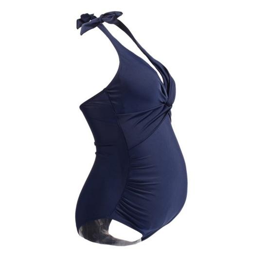 V-neck Maternity Swimwear Padded Breathable Slim Fit Pregnancy Swimsuit for Water