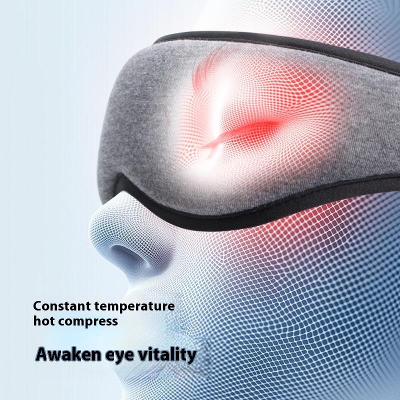 3D Constant Temperature Steam Eye Mask With Graphite Skin Friendly Design Auto Shut Off And Blackout Sleep