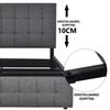 Lit - MUVOE - 140x200 cm - Tête de lit réglable - 4 tiroirs - Matelas à ressorts gris