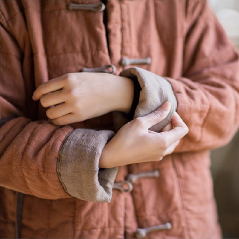 Johnature Женские винтажные зимние теплые однотонные пальто, зимние пальто на пуговицах с карманами