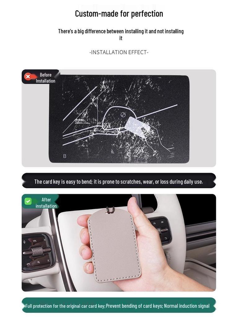 Чехол-карта для ключа i8/i6 с NFC, полное покрытие - Автоаксессуар из кожи Наппа