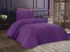 Dessert Quilted Velvet Bedspread Set, Bed Cover 180x240 with Pillowcase, Queen Size, Single Size, Plum