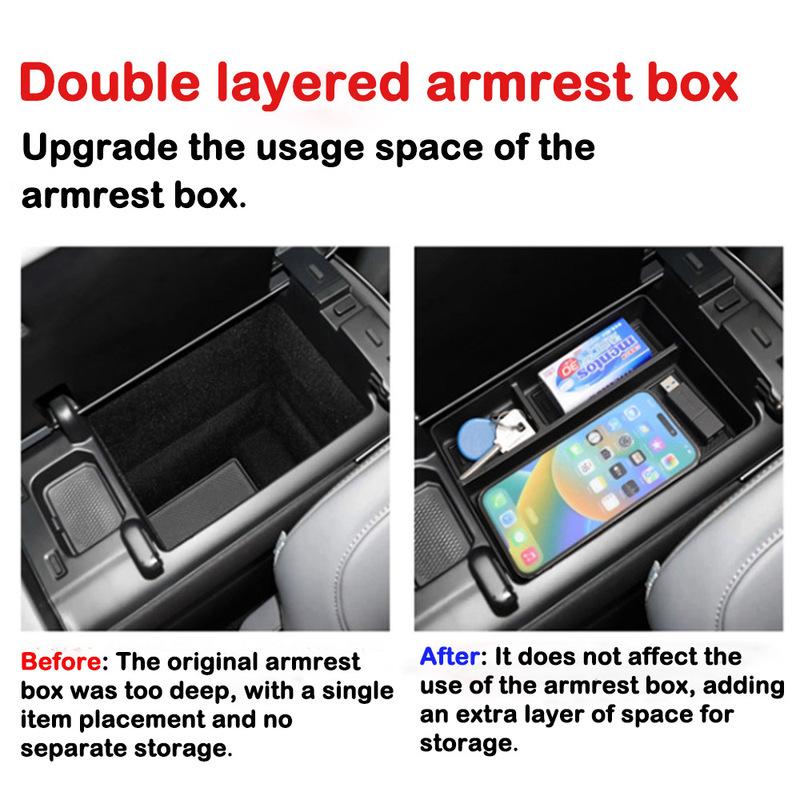 Center Console Organizer Tray Armrest Storage Box for Zeekr 7x 2024 2025, ABS For Tidy Collection of Glasses, Other Items