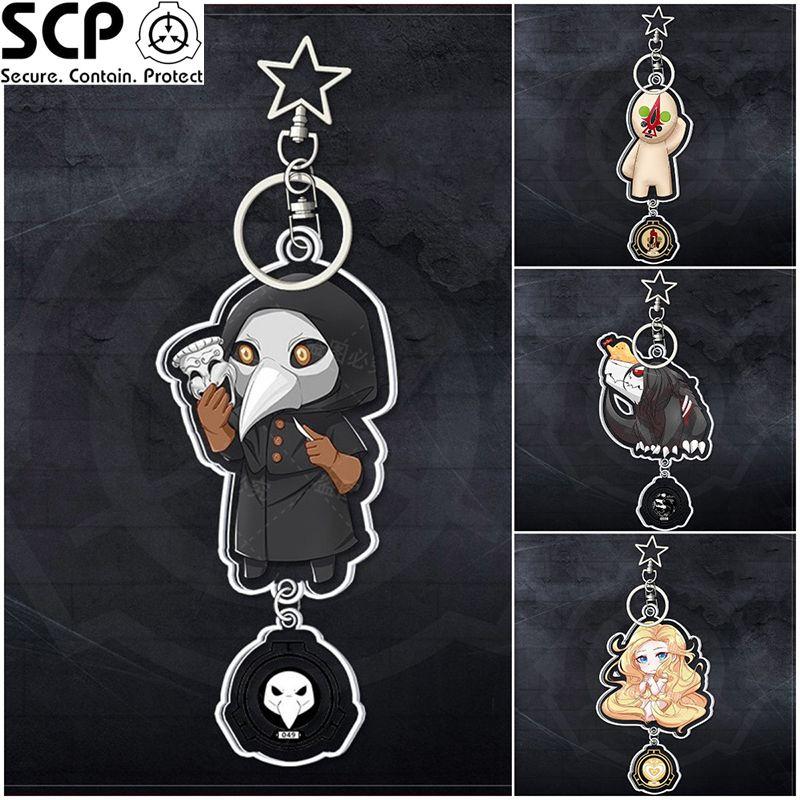 Scp Foundation Acrylic Keychain Bag Pendant Plague Doctor Accessories Unisex Stylish Design