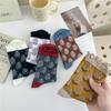 New Autumn and Winter Women Socks Floral Print Vintage Middle Tube Socks Japanese Fashion Harajuku Retro Sweet Girl Ruffle Socks