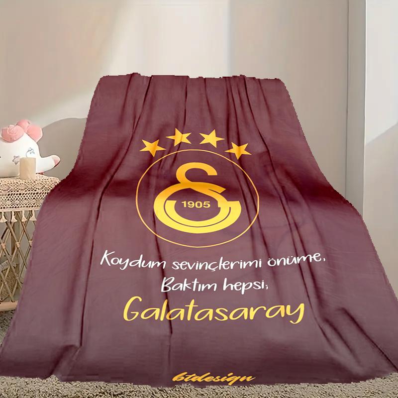 1pc Galatasaray SK Blanket, Home Printed Throw Blanket - Soft Blanket Gift for Family, Washable Sofa Bed Blanket