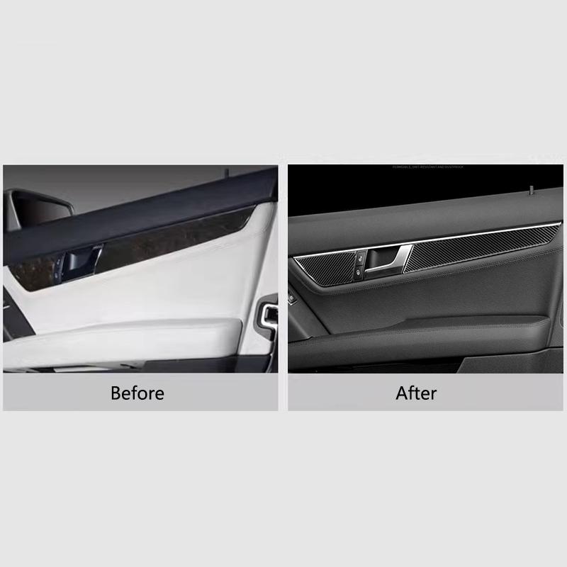 Для Mercedes Benz C Class W204 C180 C200 C260 автомобильная панель окна двери из углеродного волокна полоса защитная отделка наклейка аксессуары