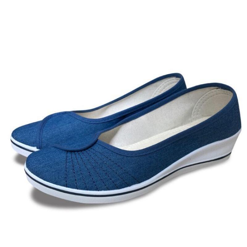 Туфли для медсестер, женские наклонные туфли с красивыми туфлями, женские туфли с плоской подошвой, тканевые туфли в старом Пекине