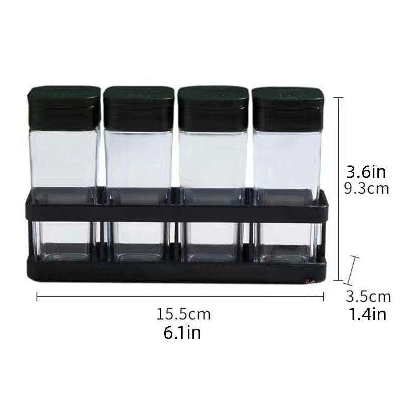 Four-grid Integrated Barbecue Spice Bottle Household Combination Set Spice Jar Kitchen Sealed Moisture-proof Spice Bottle