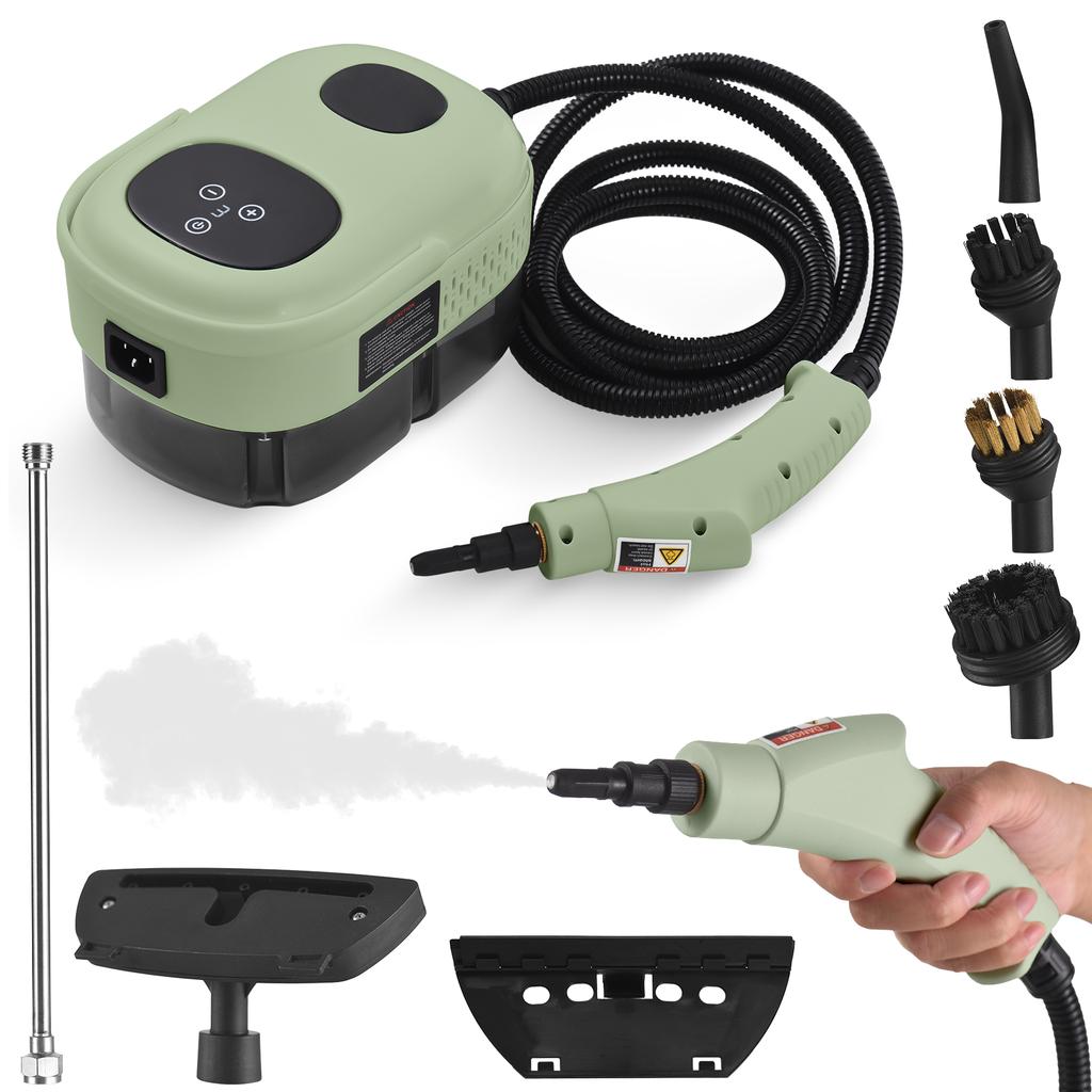 Ручной пароочиститель под давлением для глубокой очистки с 8 аксессуарами, умный сенсорный экран для одежды, стекла автомобиля, окна, кухни