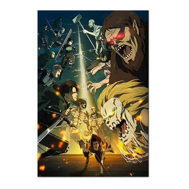 Аниме Атака Титанов постер Леви Аллен Микаса персонаж дома настенная живопись холст печать фотографии спальня