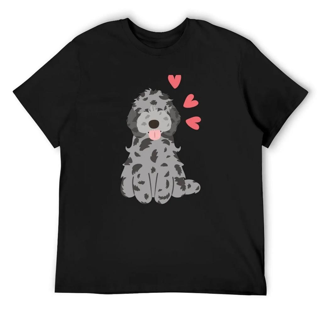 Love Blue Merle Cockapoo Cavapoo Cavoodle T-Shirt summer clothes Short sleeve tee T-shirts man men clothings