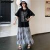 Summer Shirt Dress Women Loose Dress Chiffon Beach Floral Casual Vintage Female Dresses O-Neck