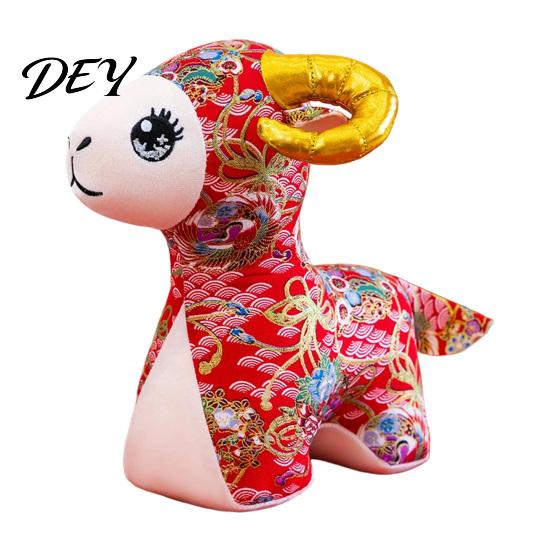 Традиционное Азиатское Украшение для Вечеринки, Счастливая Овечка Плюшевая Подвеска, Красная Кукла Китайского Зодиака для Праздника Весны, Многофункциональный Талисман