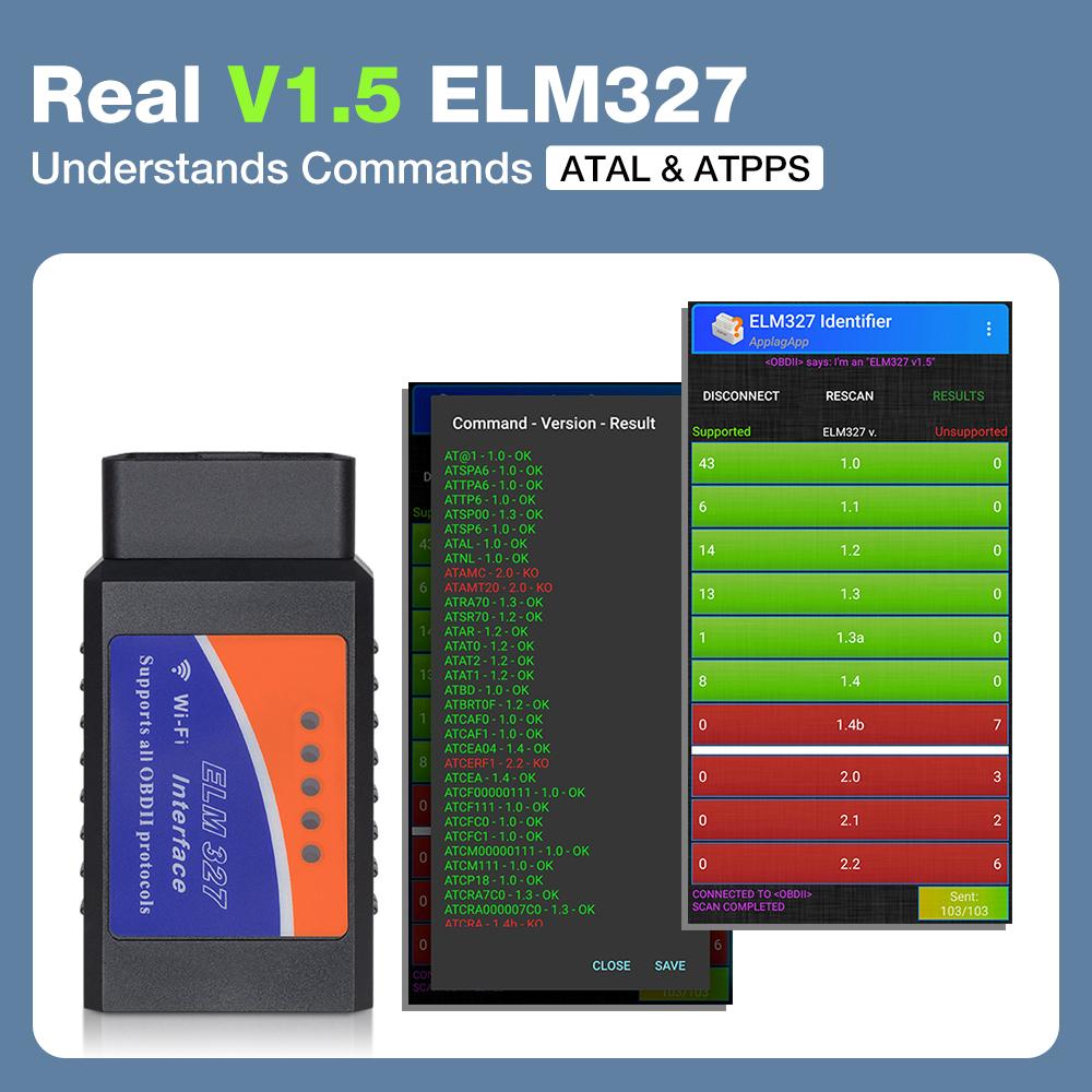 ELM327 V1.5 OBD2 Scanner PIC18F25K80 BT/Wifi ELM 327 OBD Car Diagnostic Tool For Android /IOS PK Vgate Icar2 Code Reader