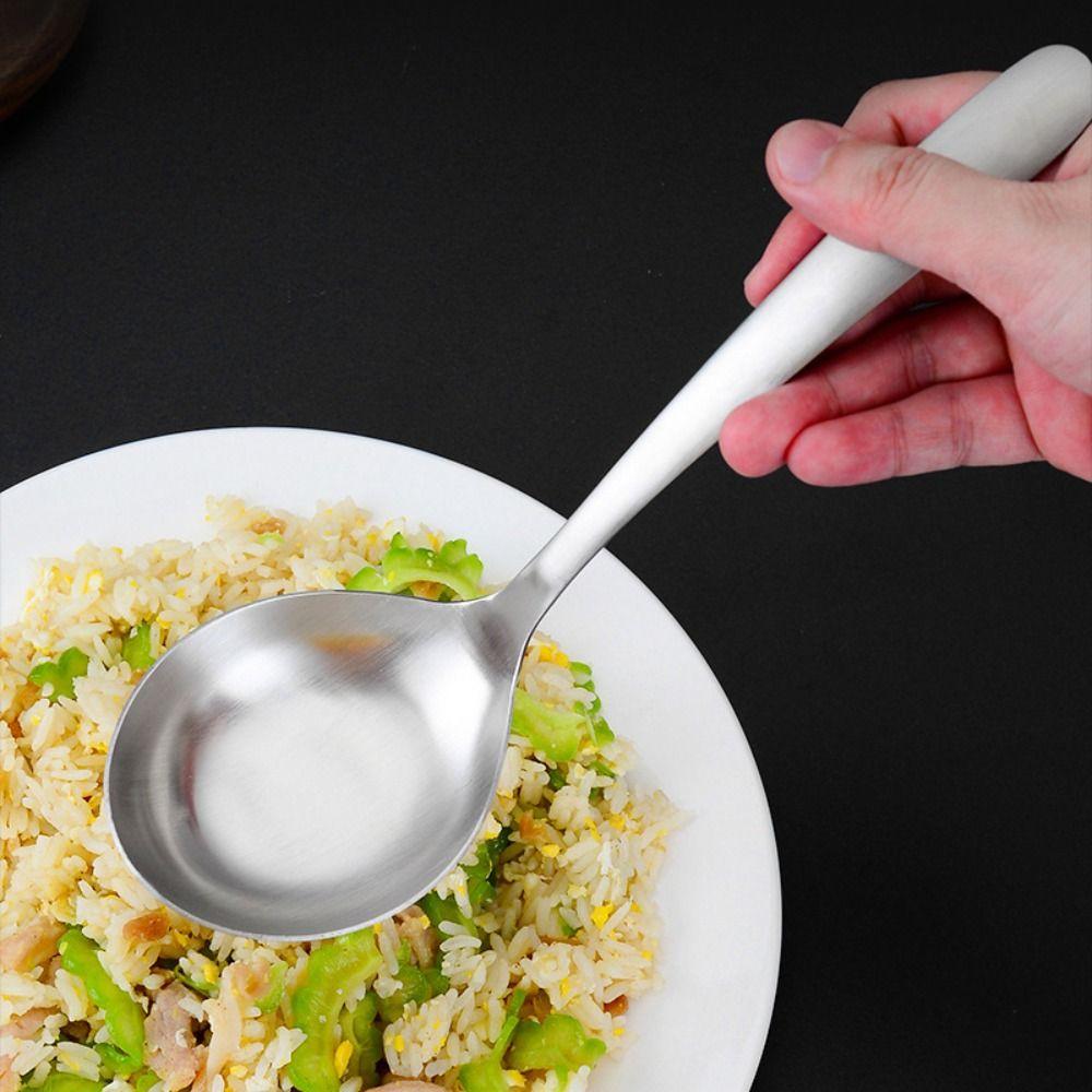 Large Size Tablespoon Long Handle Big Soup Spoon Tableware Serving Spoon  Restaurant