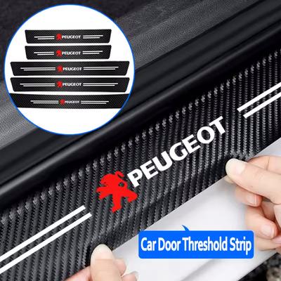 Для Peugeot 208 3008 308 2008 207 107 508 607 106 406 407 307 206 Автомобильная Дверь Углеродное Волокно Защитная Наклейка на Порог Порог Царапина4RE