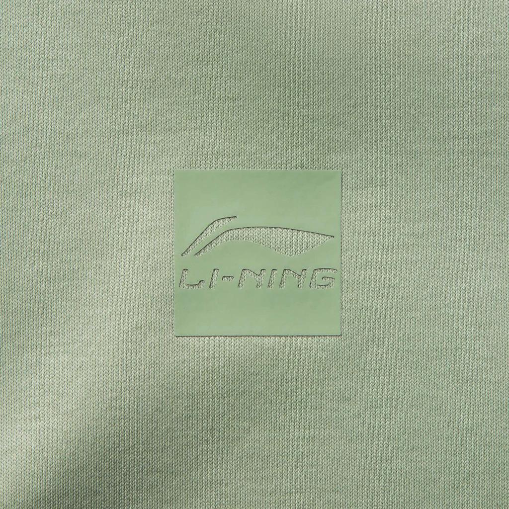 Li Ning Серия Спортивный Стиль Однотонная Дышащая Футболка с Коротким Рукавом Свободного Кроя Унисекс Топы Бобово-Зеленый AHSVB91-7