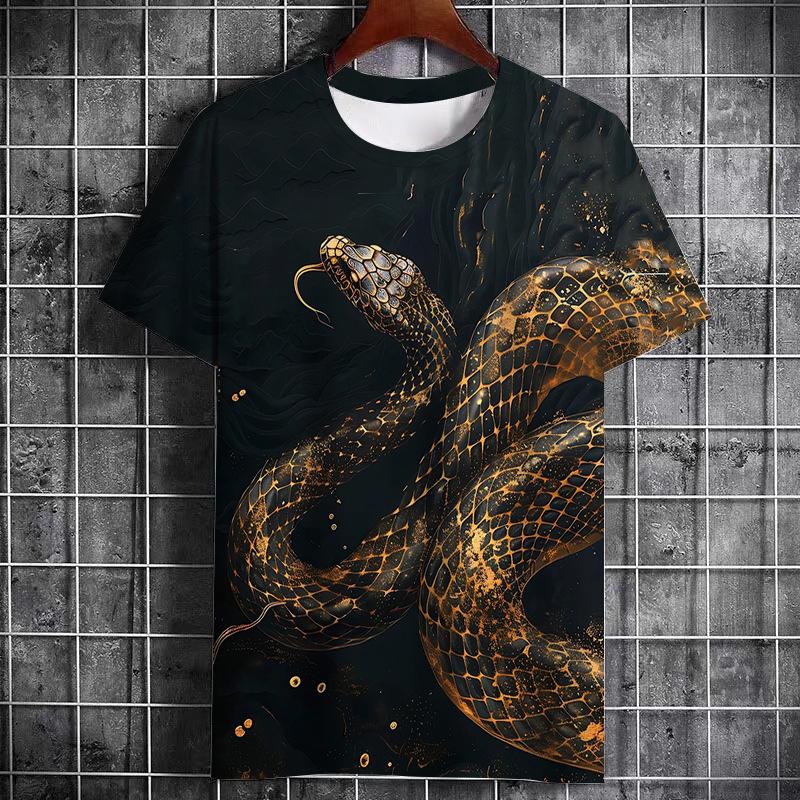 Snake Graphic T-Shirts Animal 3D Print Men Women Short Sleeve T Shirt Streetwear Oversized Harajuku Tees Tops Men's Clothing