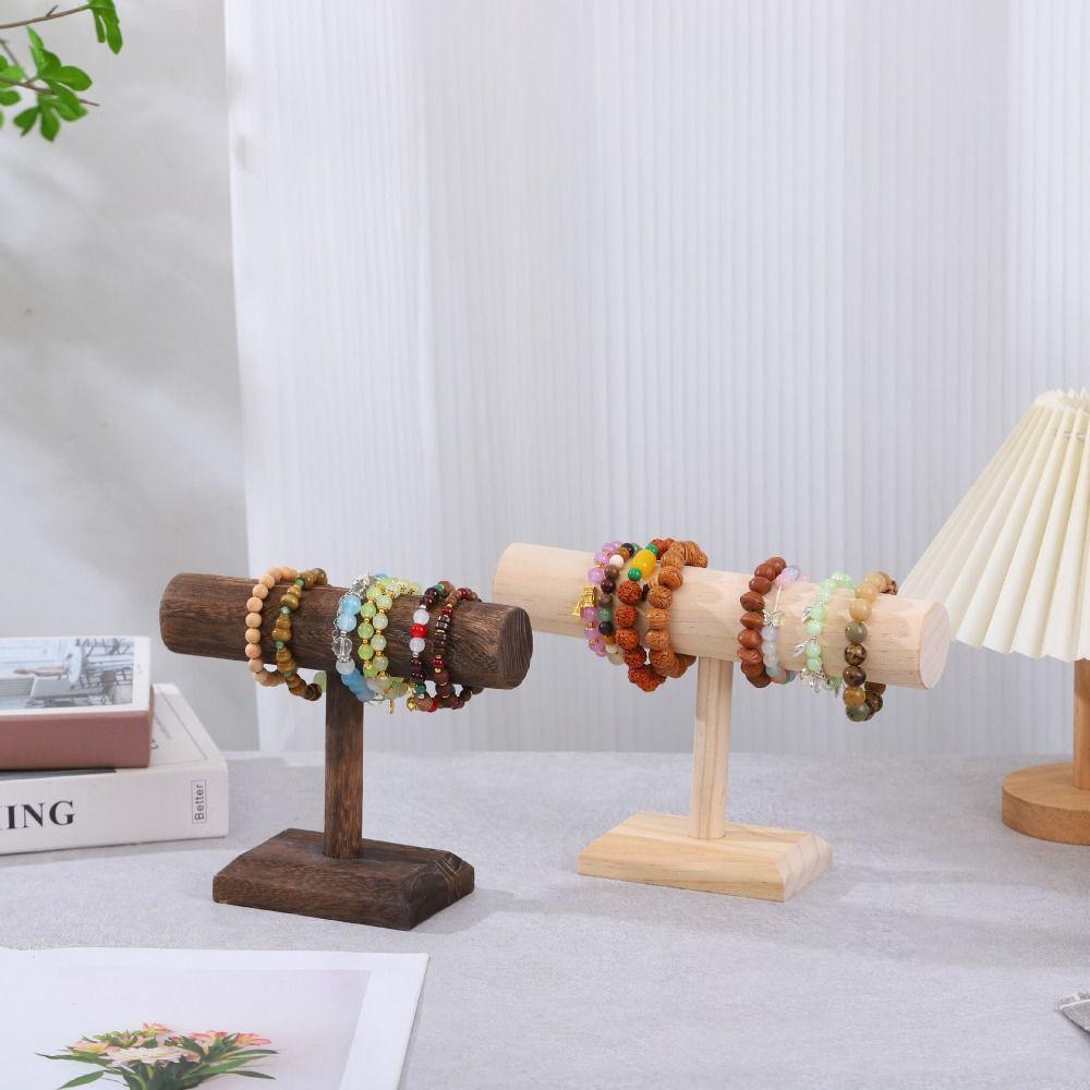 Natural Wood Bracelet Storage Rack Desk Organizer Tier Jewelry Stand Jewelry Display Stand Girls