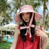 Wide-edged Bucket Hat Lace-up Sunscreen Hat Sweet Summer Cap  Women