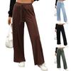 2025 Autumn and Winter New Style Solid Color Drawstring Pocket Loose Casual Trousers for Women