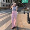Яркие широкие джинсы High Street для женщин с высокой талией, заниженные новые весенние наряды, которые сделают их стройнее и свободнее. Прямые