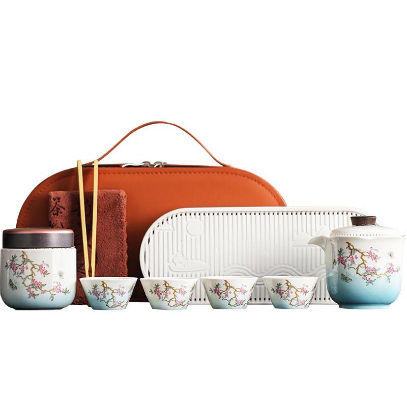 Zhuchuang Jingpin Wisteria Travel Tea Set