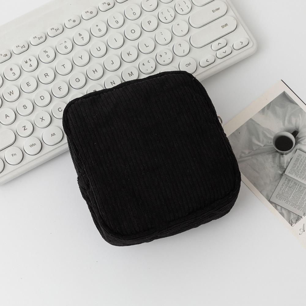 Mini Cosmetic Storage Pouch Corduroy Sanitary Napkins Organizer Ins Makeup Lipstick Bags